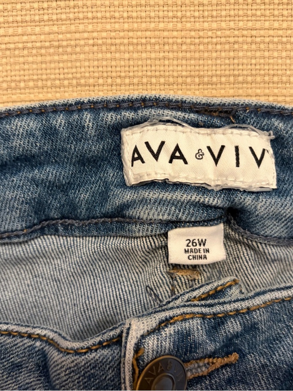 High-Rise Distressed Denim Shorts - Light Blue - Picture 2 of 2